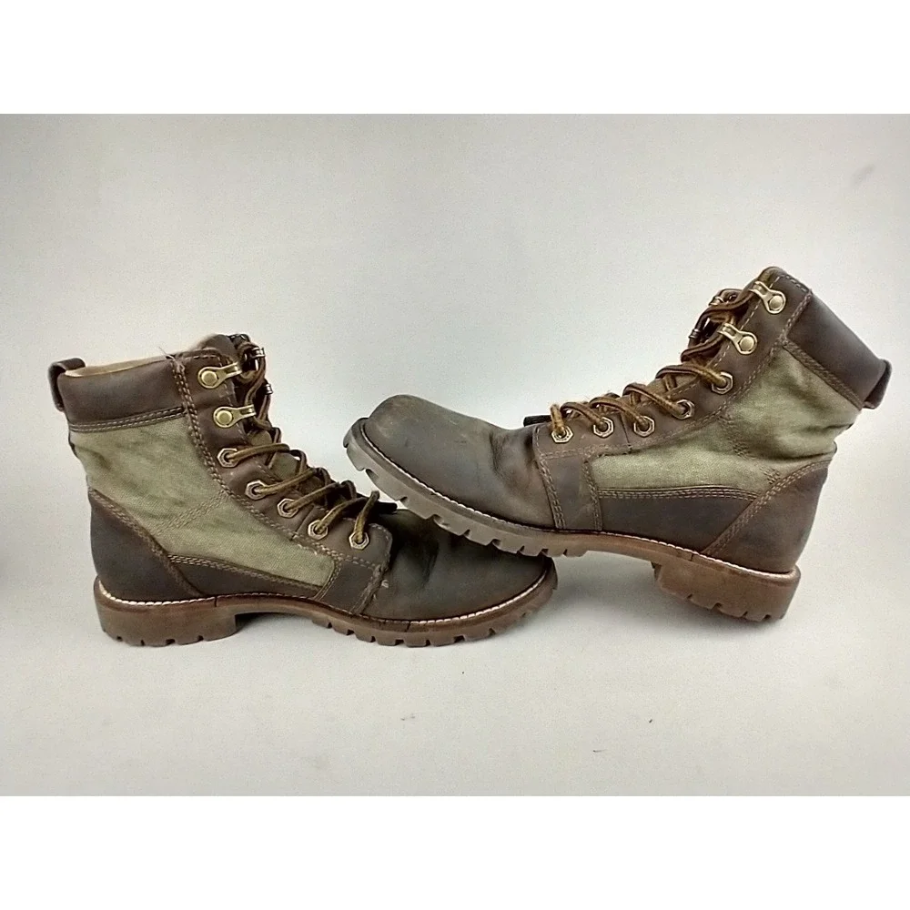 Kodiak Thane Waterproof‎ Boot GreenBrown Leather Mens Size 8 Ankle Canvas Rugged